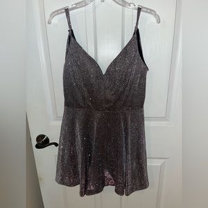 Sparkly Silver Hoco Dress